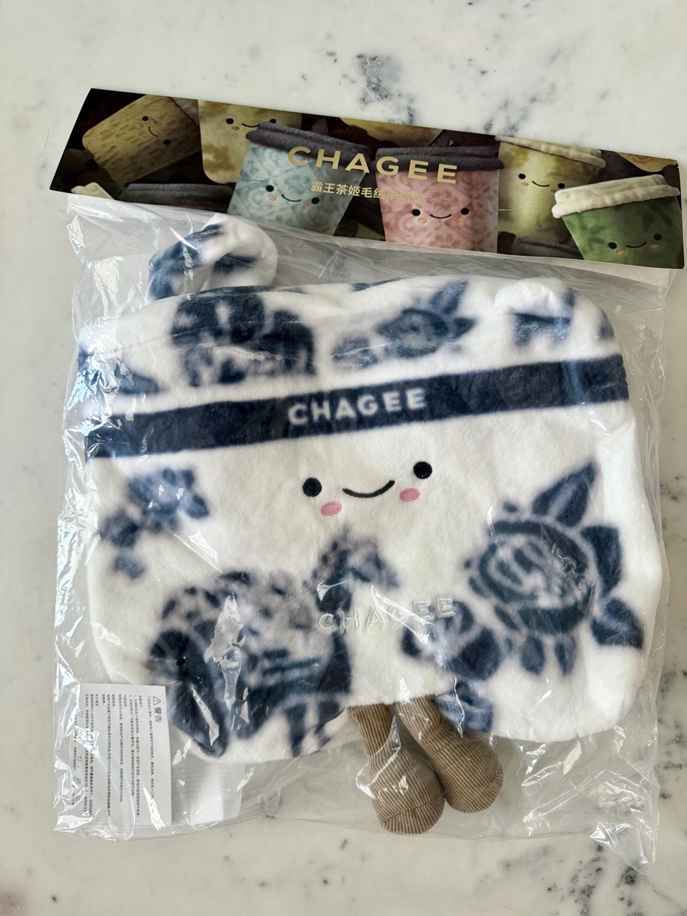 CHAGEE Jellycat Plushie Tote Bag - White & Navy